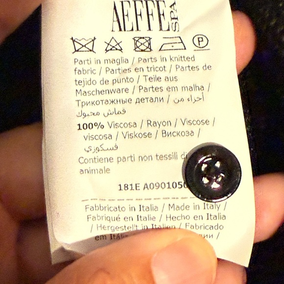 Moschino Black Ribbed Cardigan Sweater long Fringed Sleeve Asymmetrical hem 4 US - Picture 9 of 11